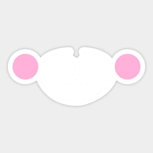 Pink kawaii bear mask Sticker